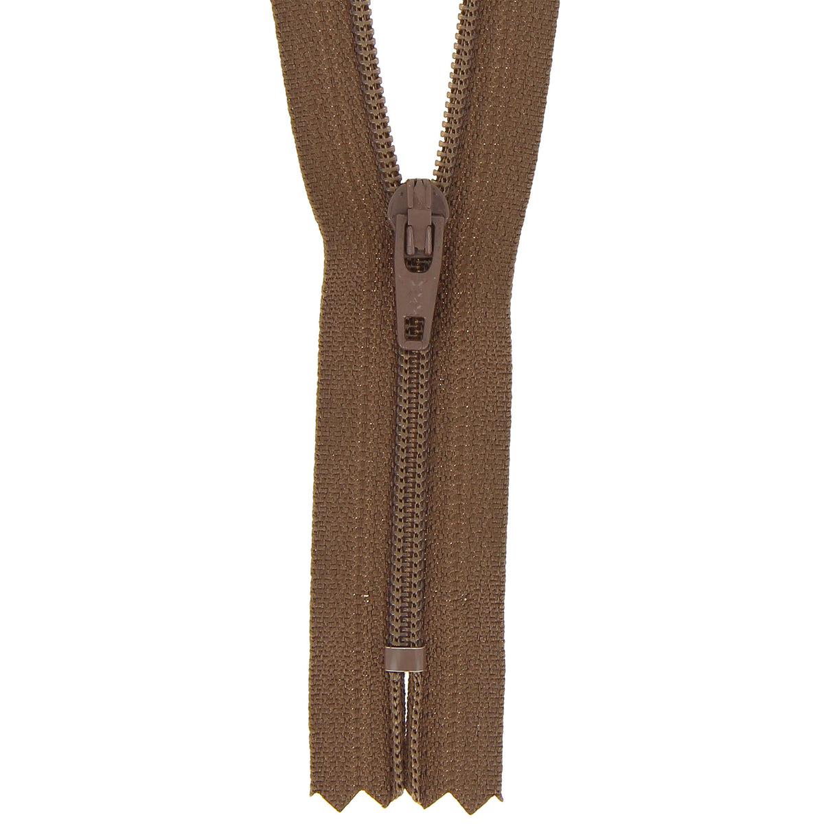 Milward 18cm mid brown nylon dress and skirt zip
