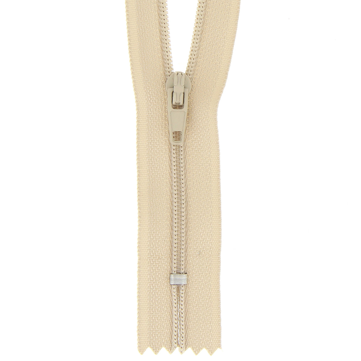 Milward beige nylon dress and skirt zip, 25cm long