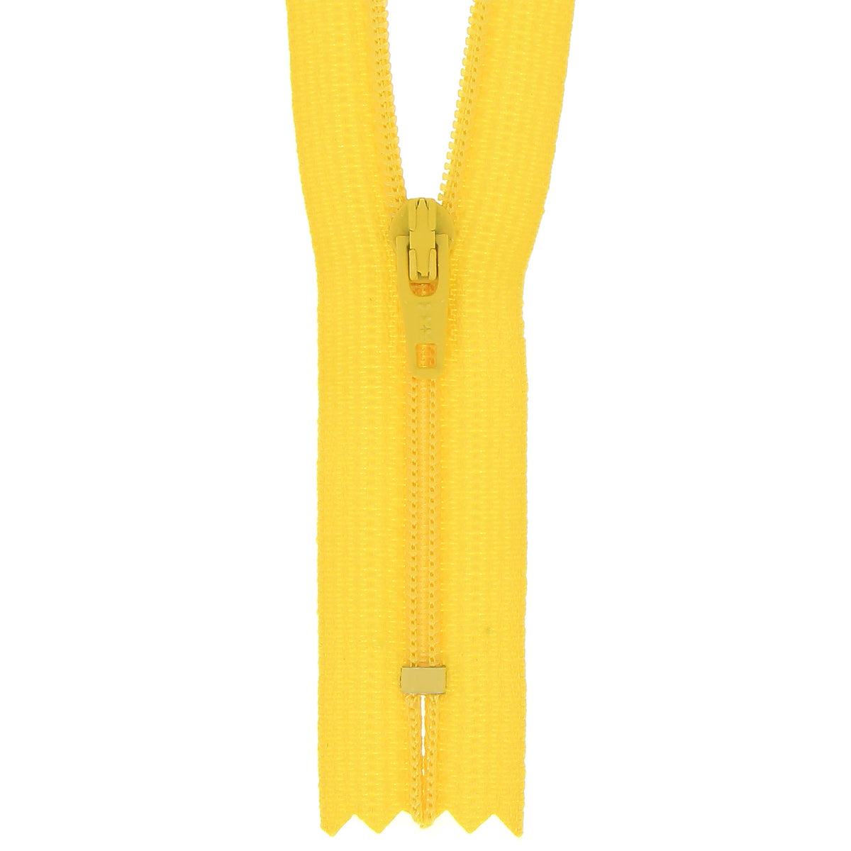 Milward yellow gold nylon dress and skirt zip, 35cm long