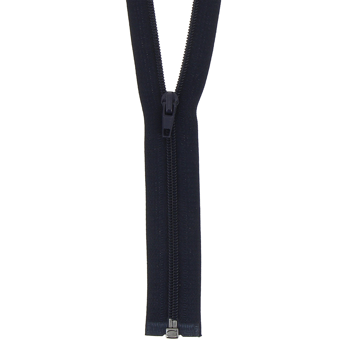 Milward dark navy 25cm open-end zip with label