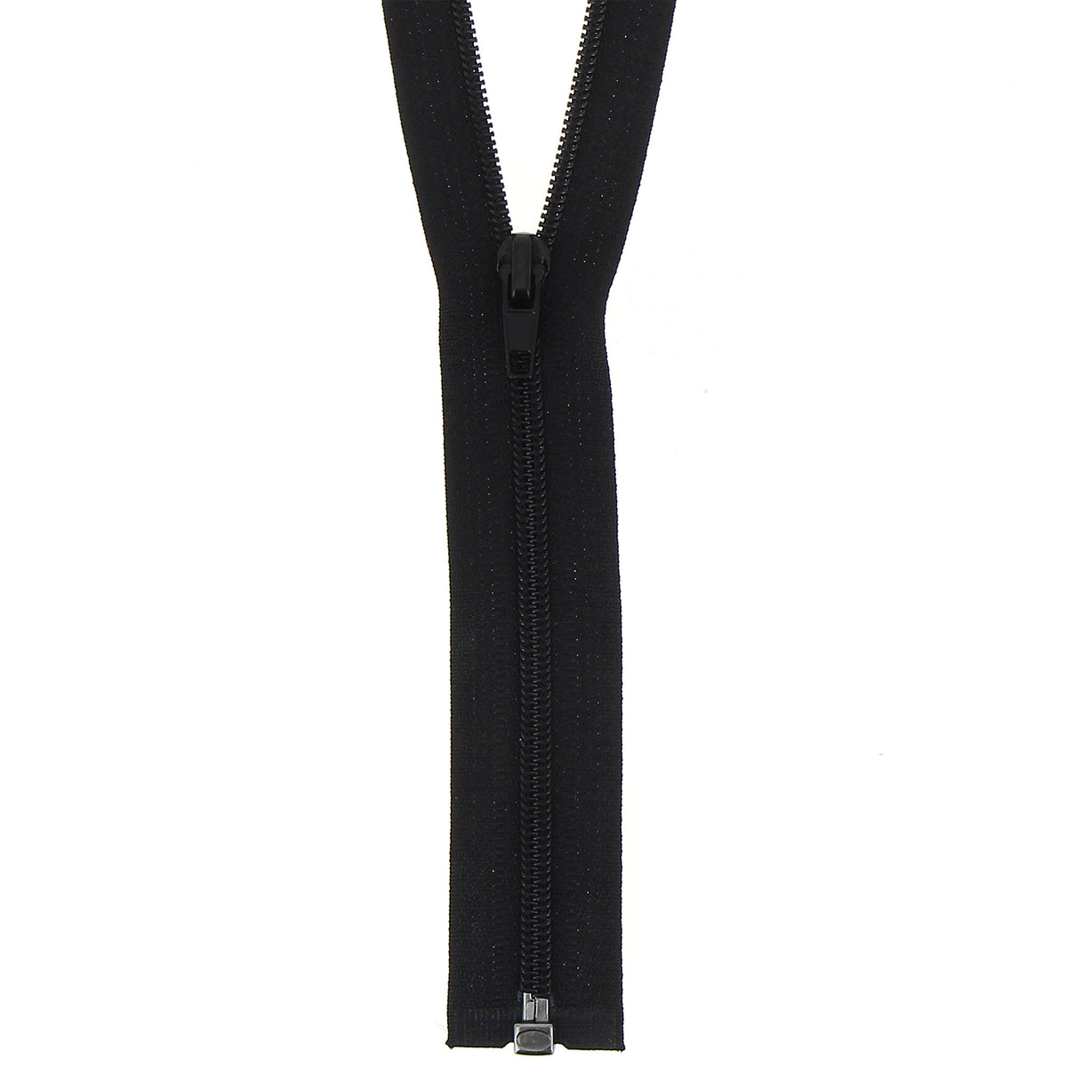 Milward black 25cm open-end zip with label