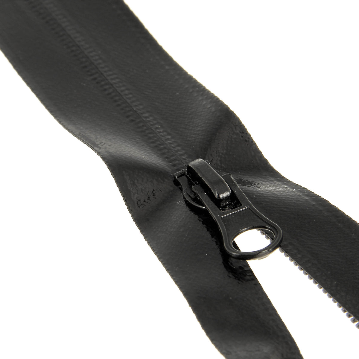 Milward black 55cm water-repellent open-end zip with label
