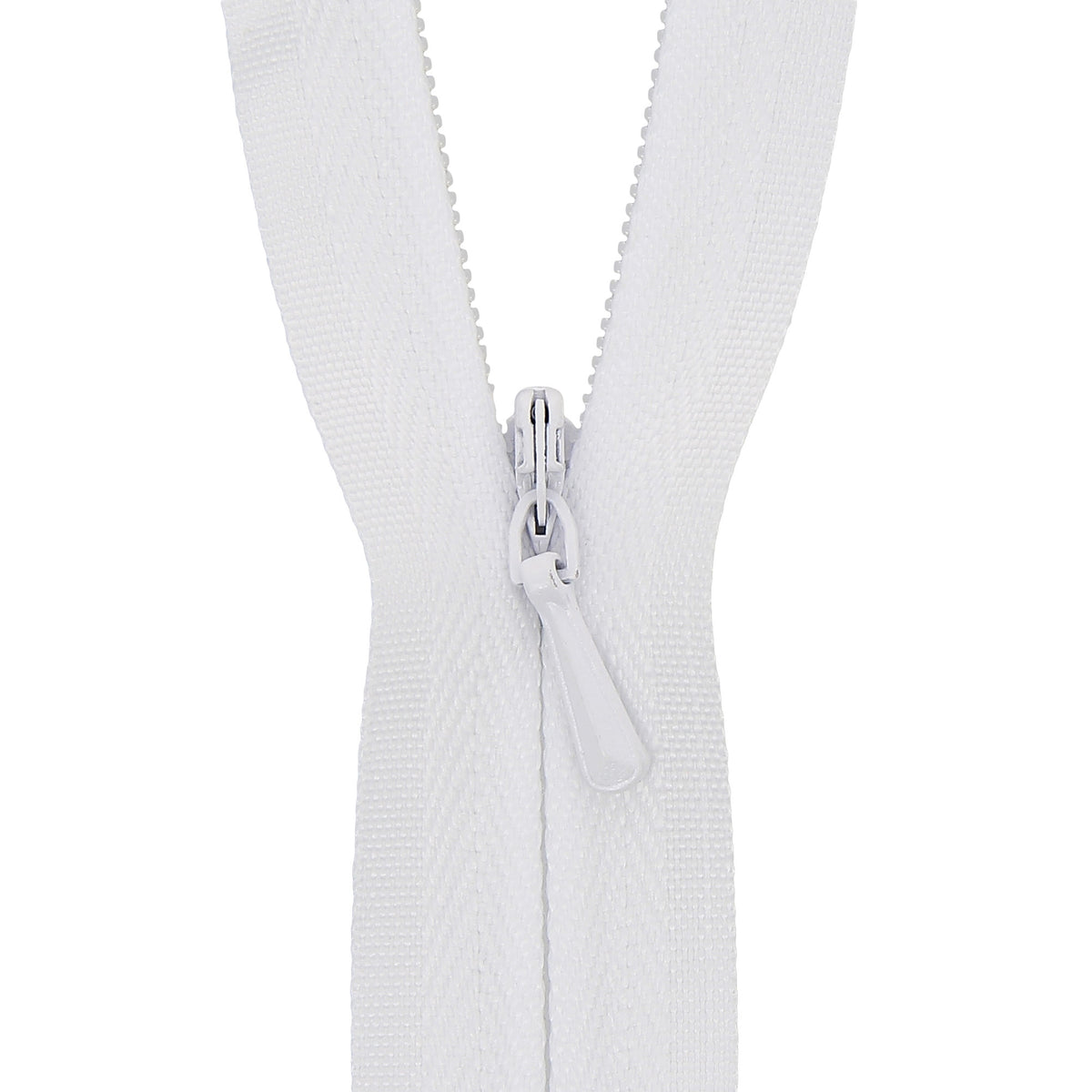 White Milward 60cm concealed zip with closed end