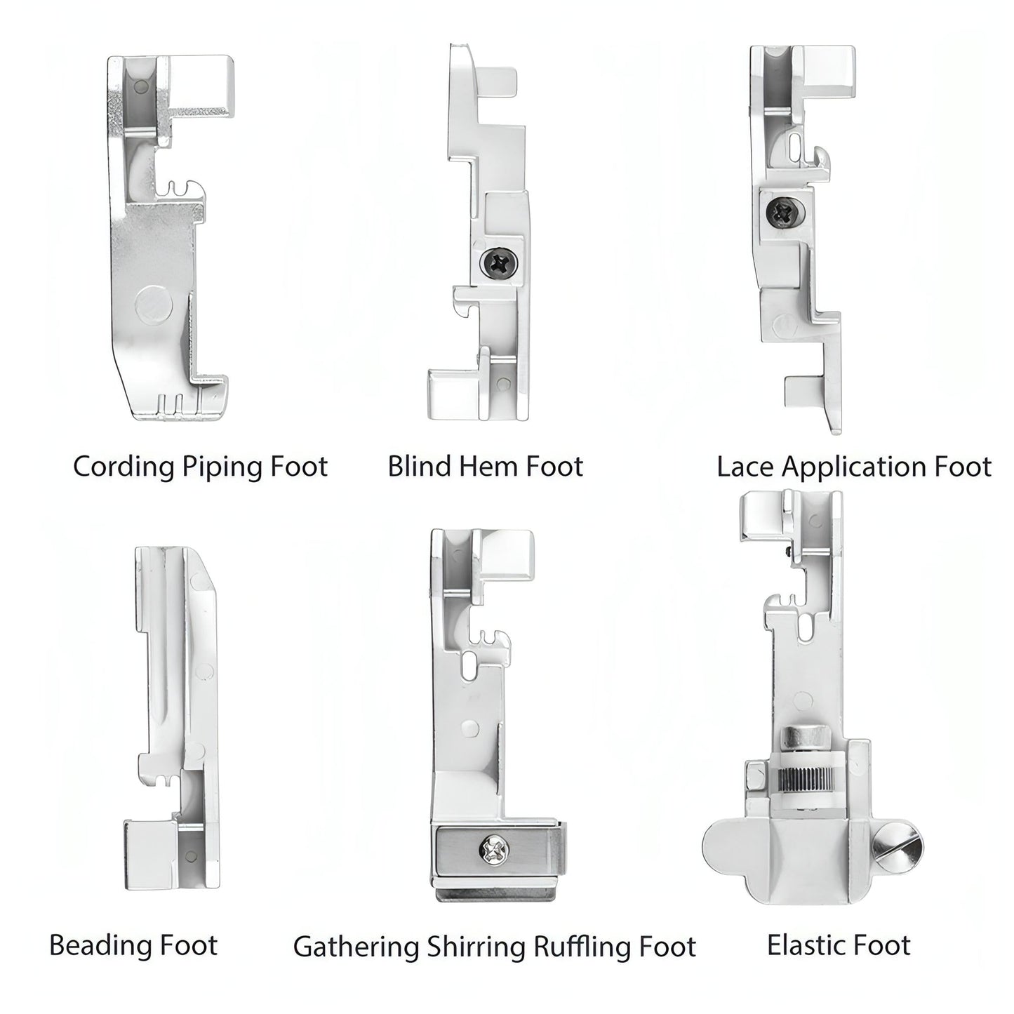 6-Piece Overlocker Foot Set for Singer Machines