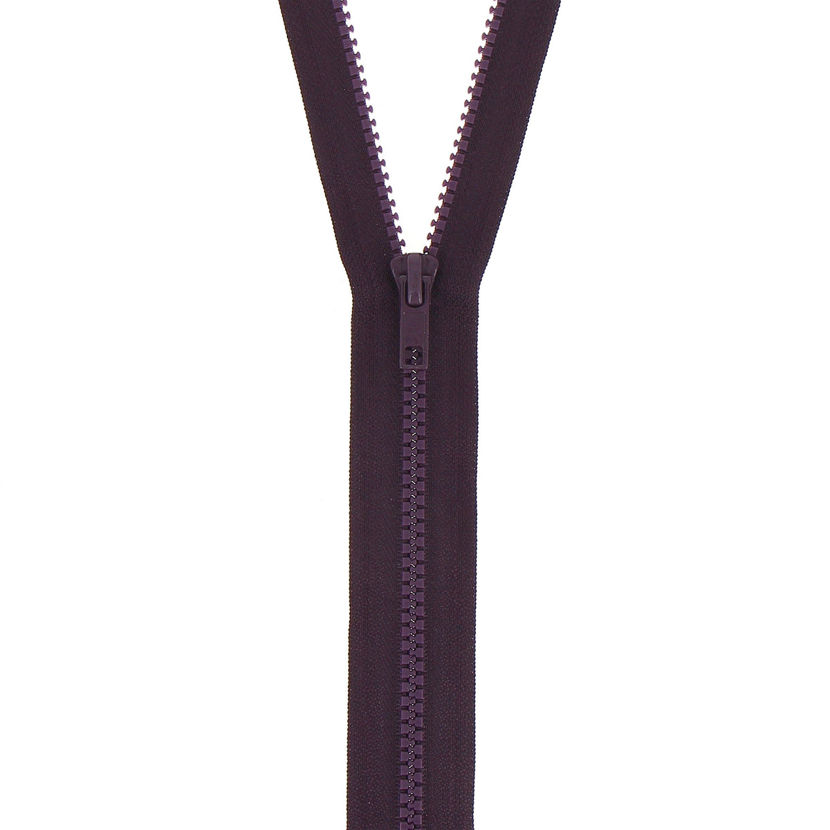 Milward 30cm chunky open-end zip in grape with plastic teeth