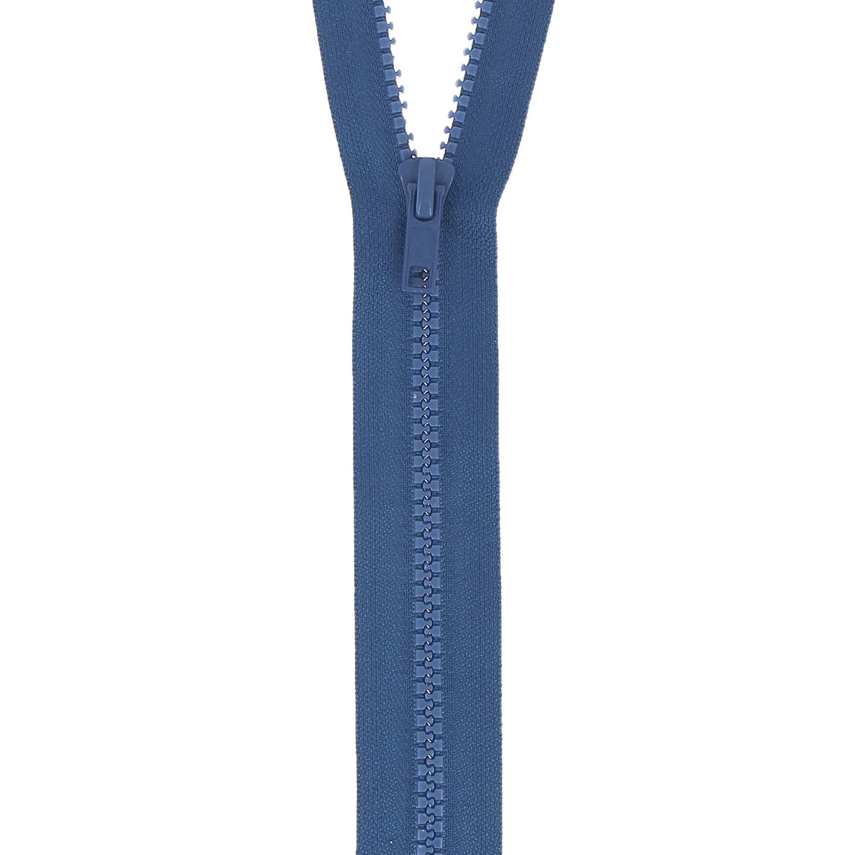 Mid Royal Blue chunky open end zip with plastic teeth