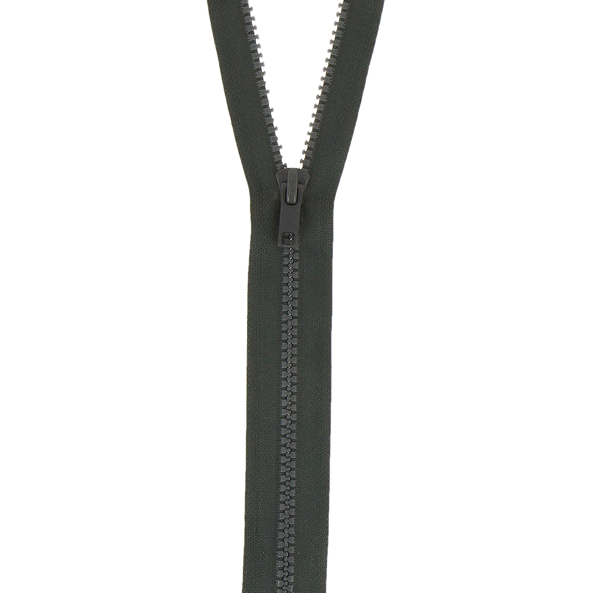 Charcoal chunky open-end zip with plastic teeth, 50cm long