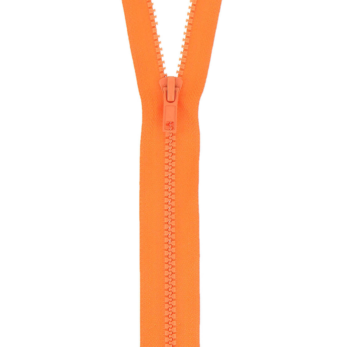 Orange 55cm chunky open-end zip with plastic teeth