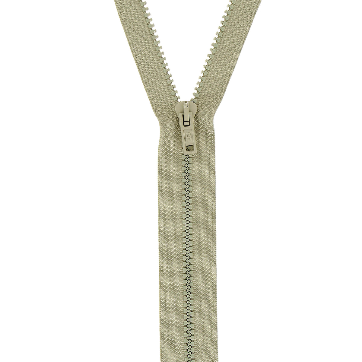 Mid Grey Milward chunky open-end zip with plastic teeth, 60cm