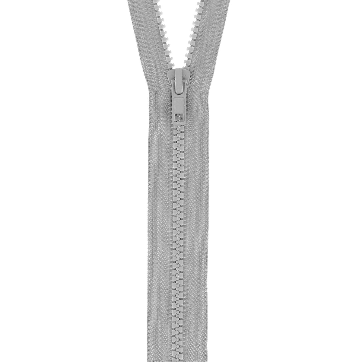 Milward silver chunky open-end zip, 70cm