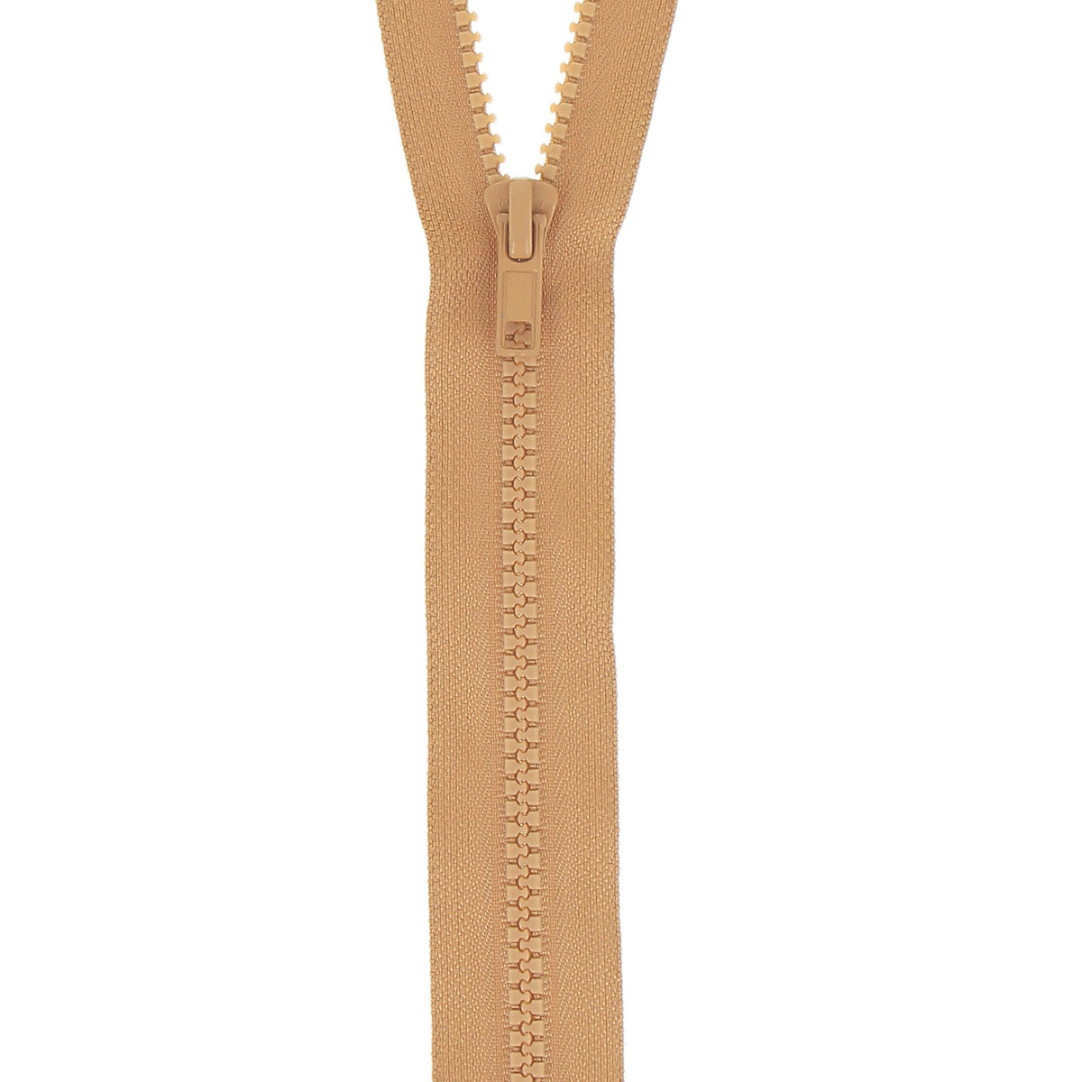 Old Gold chunky open end zip with plastic teeth, 75cm