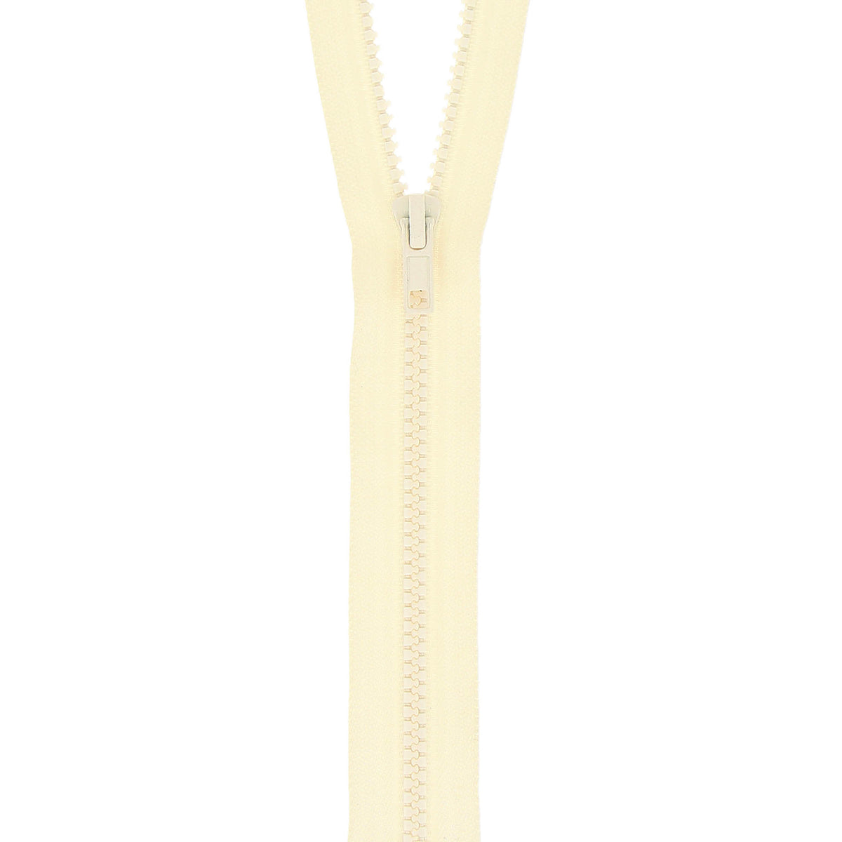 Beige Milward chunky open-end zip with plastic teeth