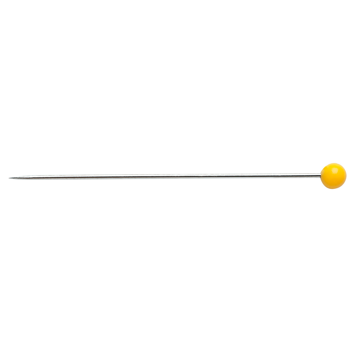 Box of yellow plastic-headed pins
