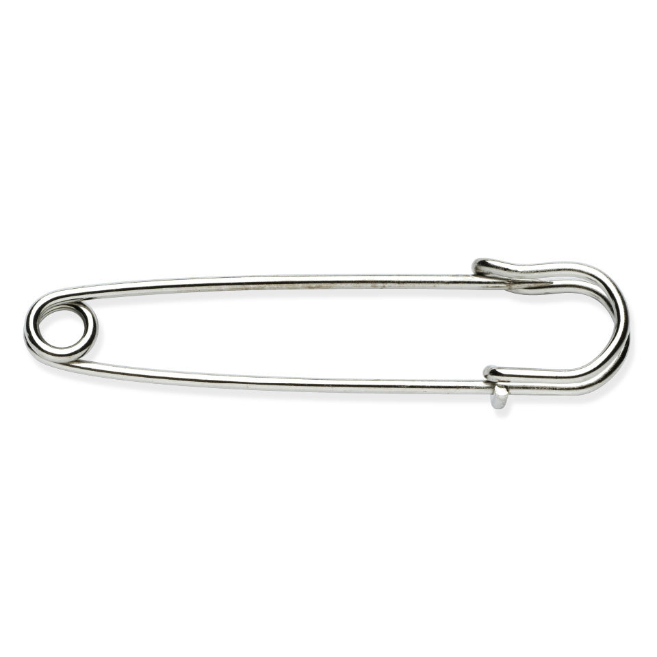 Two silver 75mm Milward kilt pins in packaging