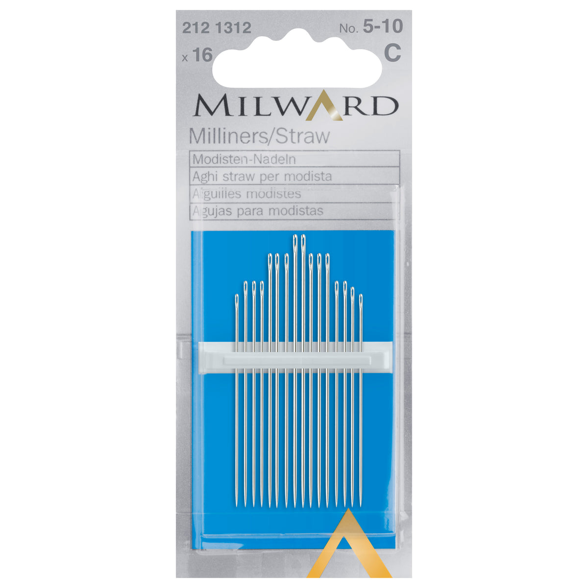 Packet of Milward straw milliners hand sewing needles