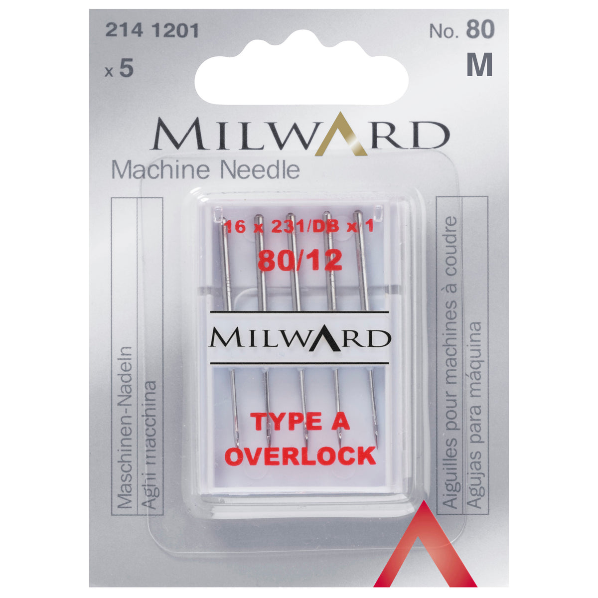 Pack of Milward overlocker needles size 80/12