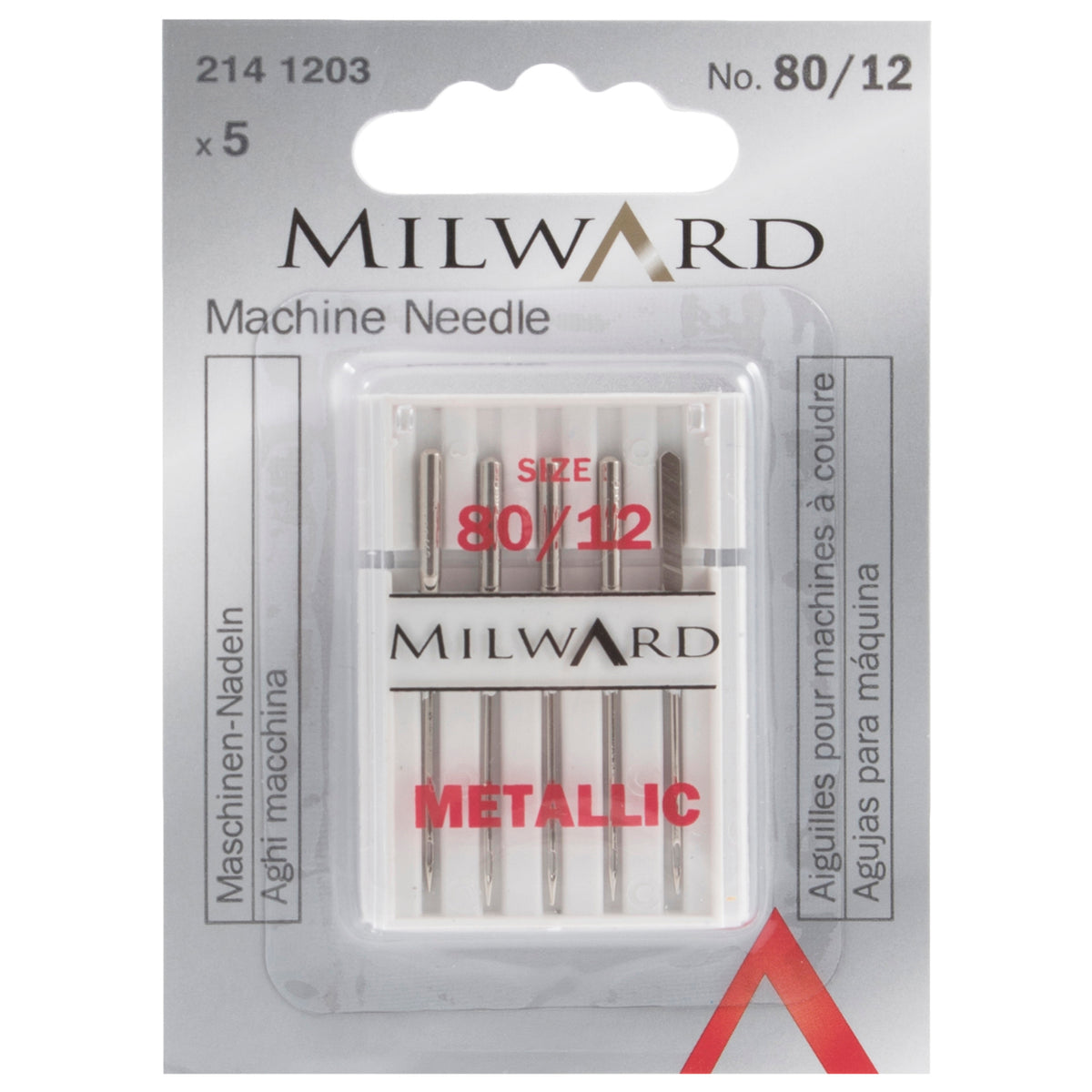 Pack of Milward Metalfil sewing machine needles size 80/12