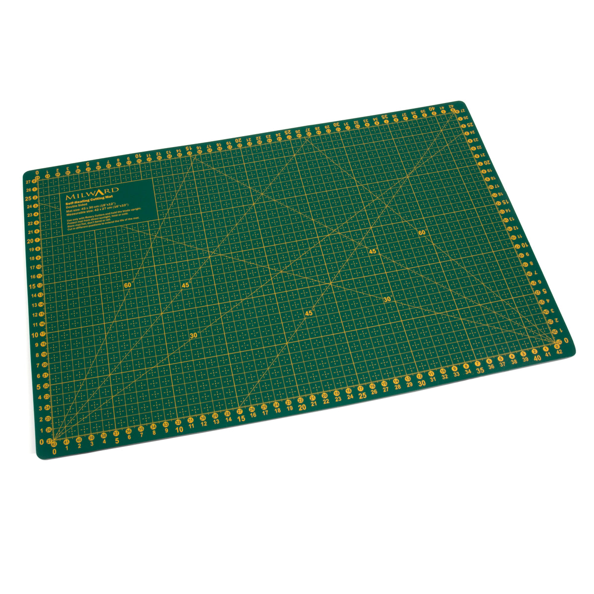 Green Milward A3 self-healing cutting mat with printed grid