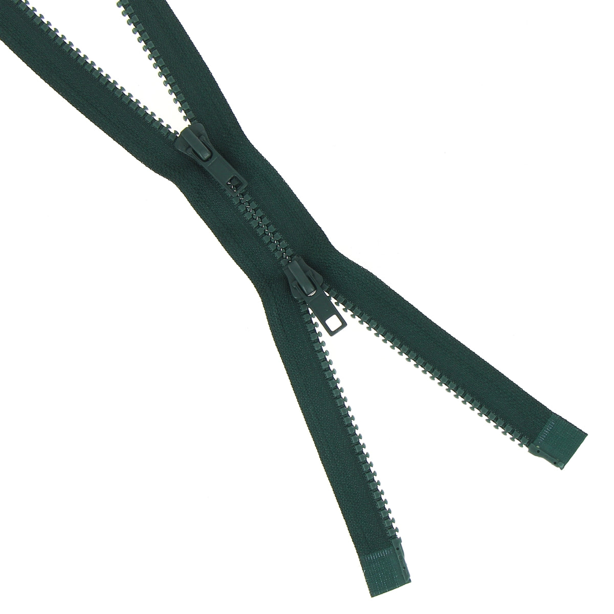 Milward bottle green chunky 2-way open end zip, 65cm
