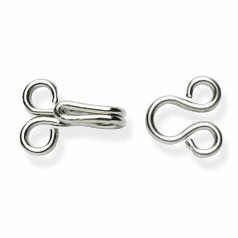 Milward Brass Silver Hooks & Eyes - Size No.1 (14 Pieces)