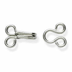 Milward Brass Silver Hooks & Eyes - Size No.1 (24 Pieces)