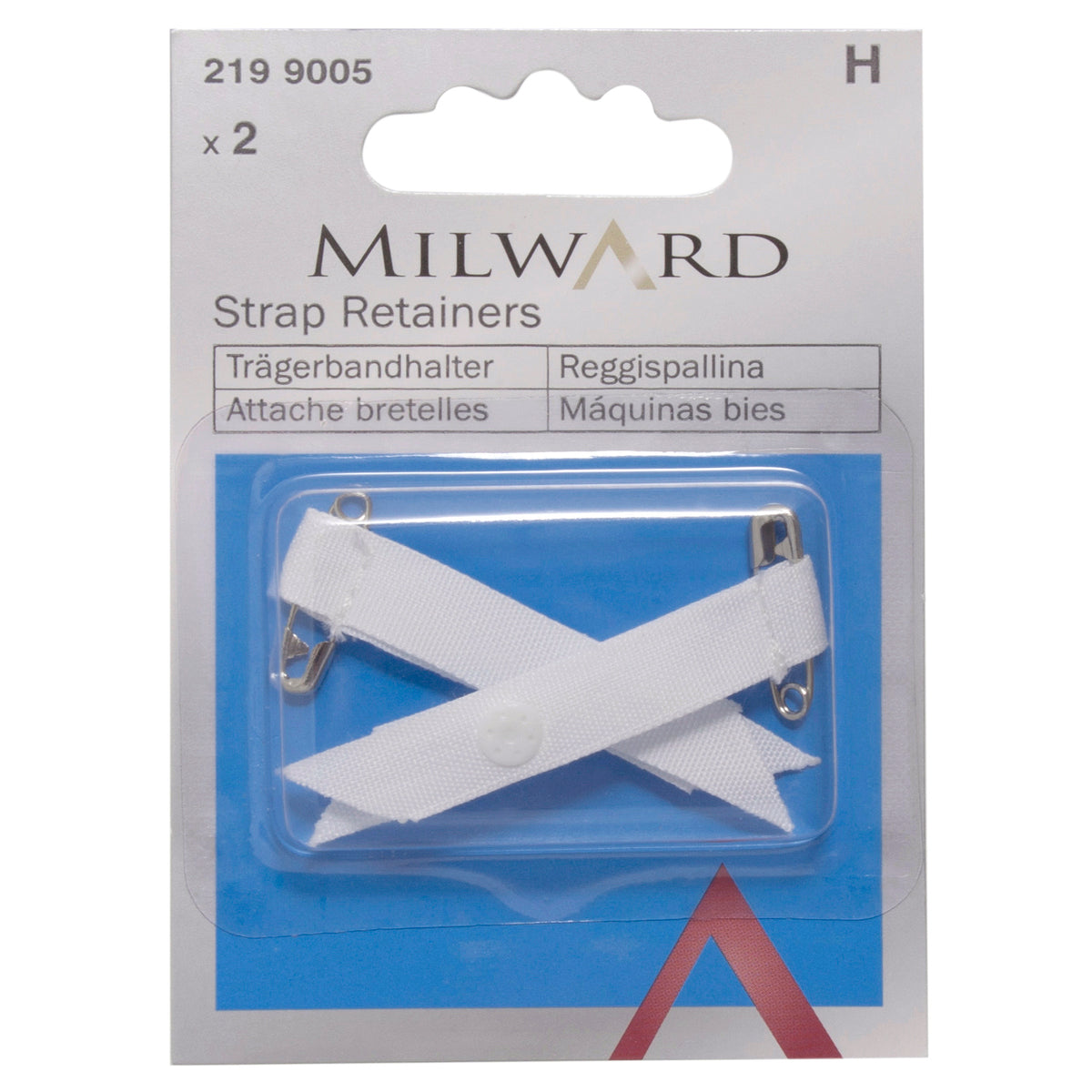 White bra strap retainers with safety pin