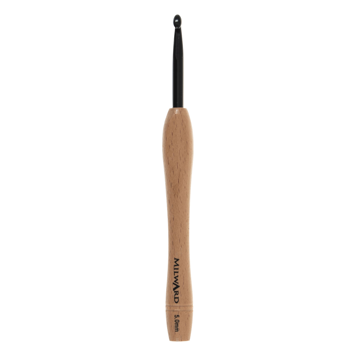 Milward 5mm crochet hook with beech wood handle