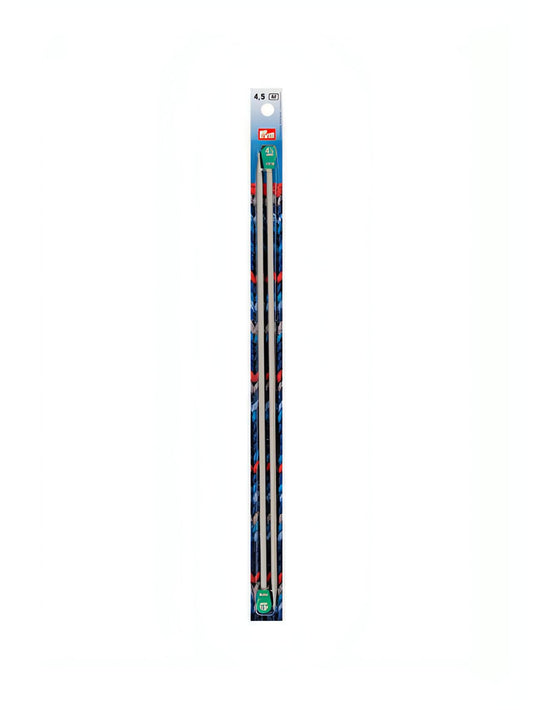 Prym Aluminium Single-Pointed Knitting Pins - 2 x Pearl Grey 35cm (4.50mm)