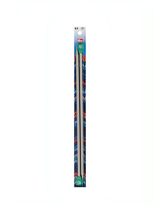 Prym Aluminium Single-Pointed Knitting Pins - 2 x Pearl Grey 35cm (6.50mm)
