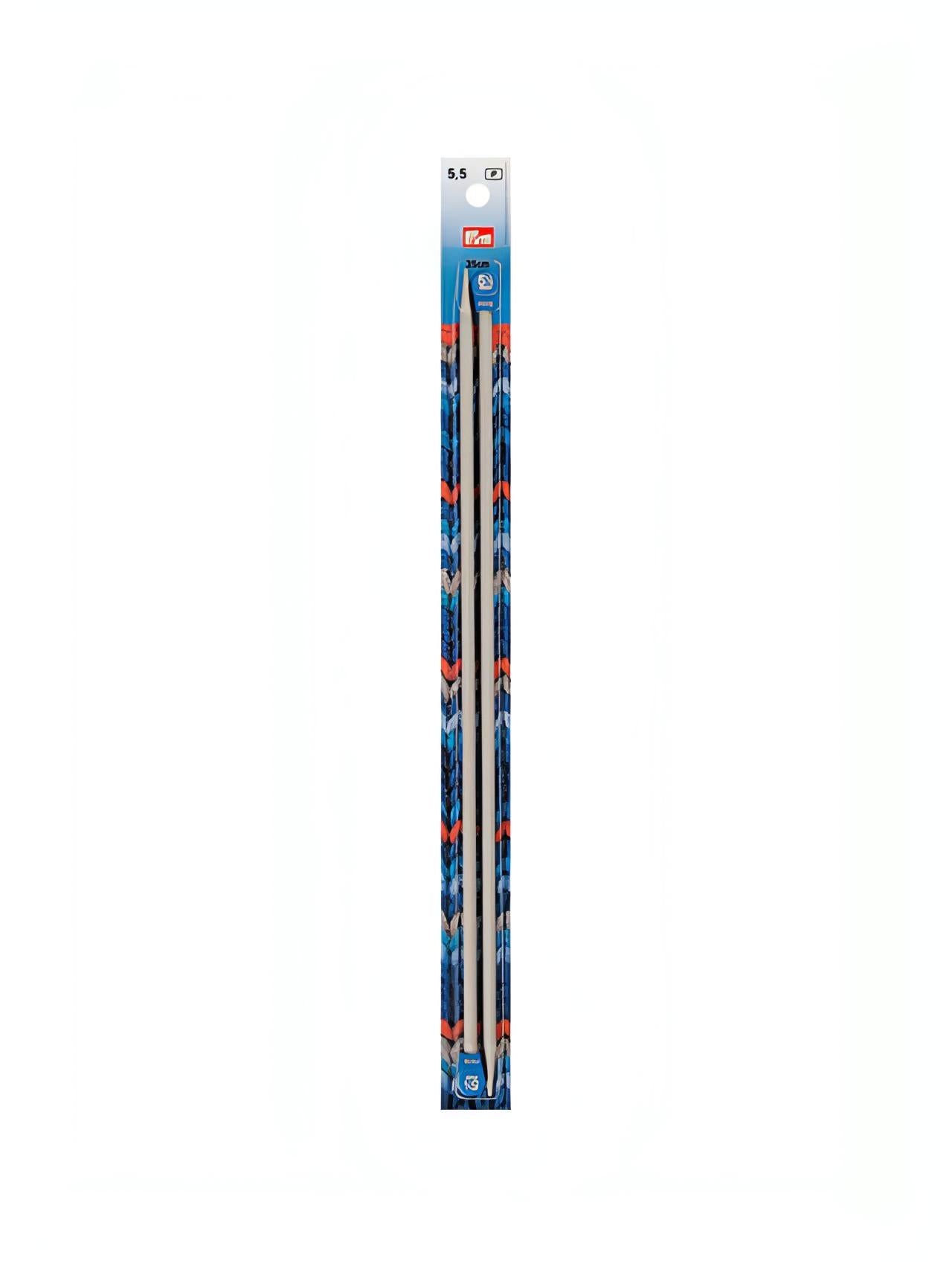 Prym Aluminium Single-Pointed Knitting Pins - 2 x Pearl Grey 35cm (5.50mm)