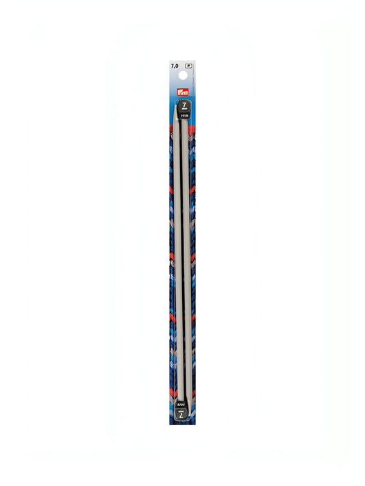 Prym Aluminium Single-Pointed Knitting Pins - 2 x Pearl Grey 35cm (7.00mm)