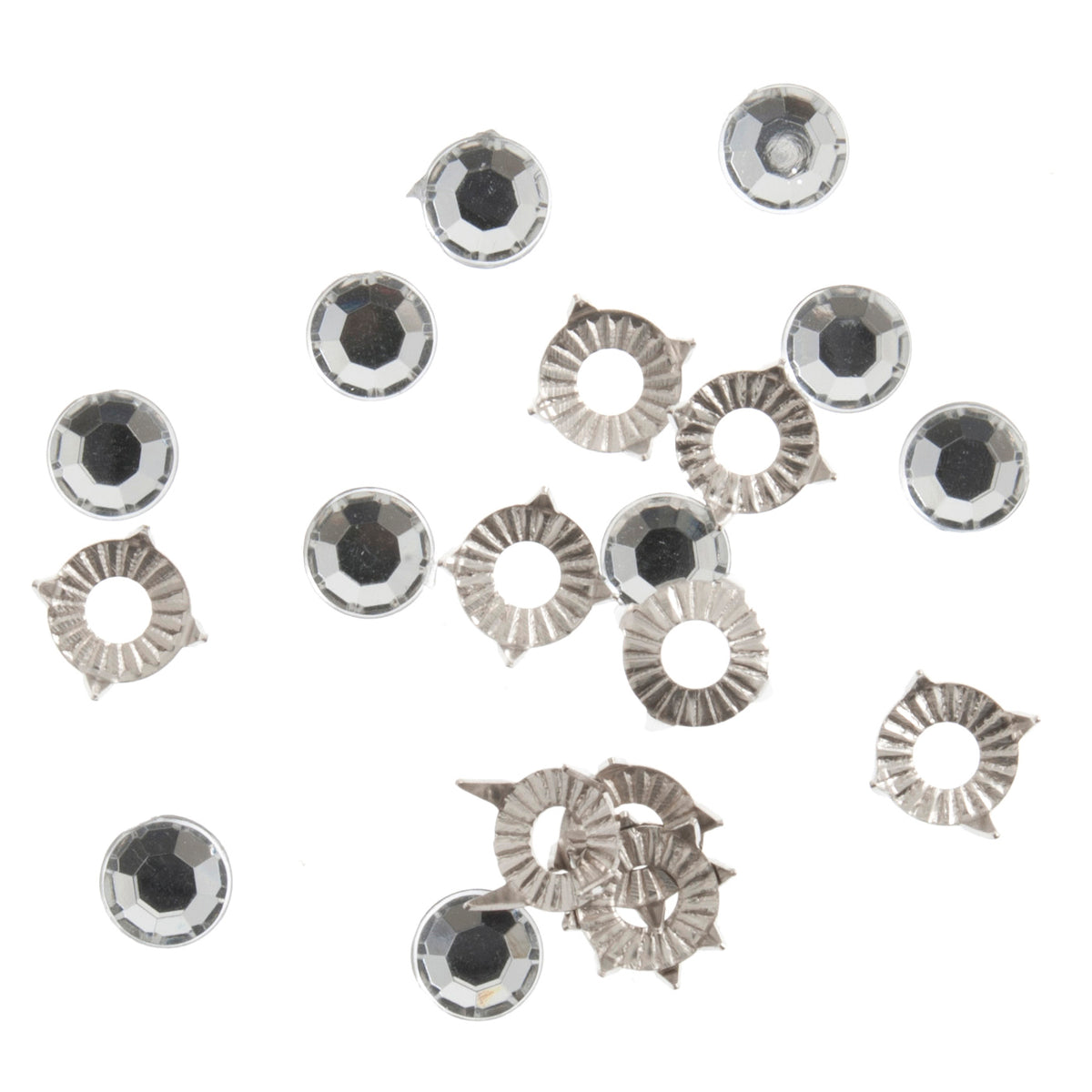 Pack of clear crystal clip-on rhinestones