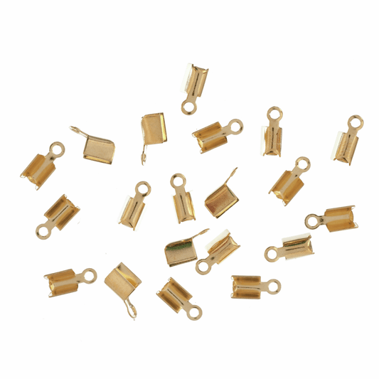 Trimits Gold Flat Leather Crimps (Pack of 20)