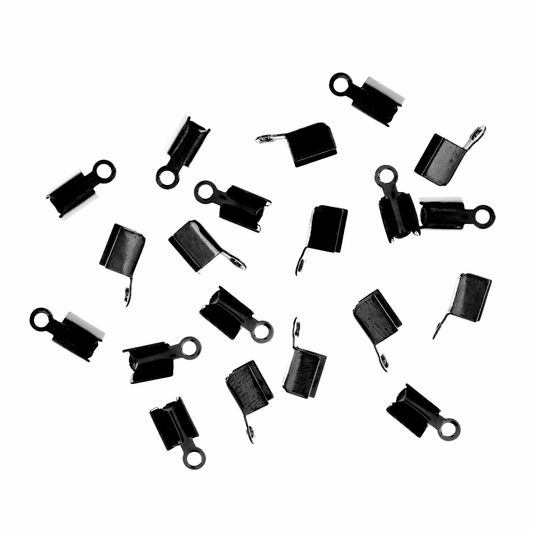 Trimits Black Flat Leather Crimps (Pack of 20)