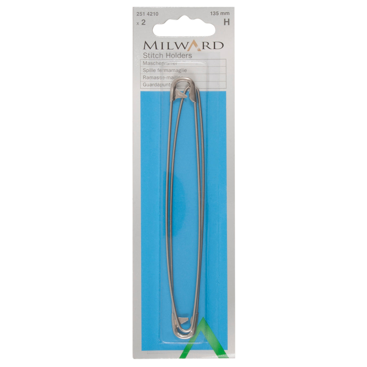 Two steel knitting stitch holders