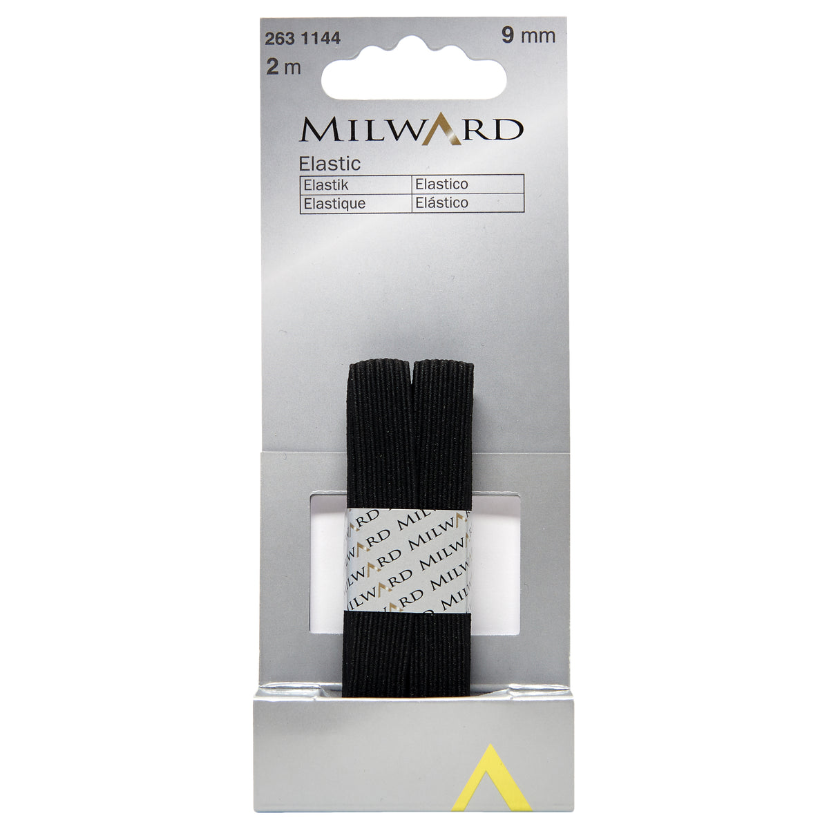 Black 9mm braided elastic