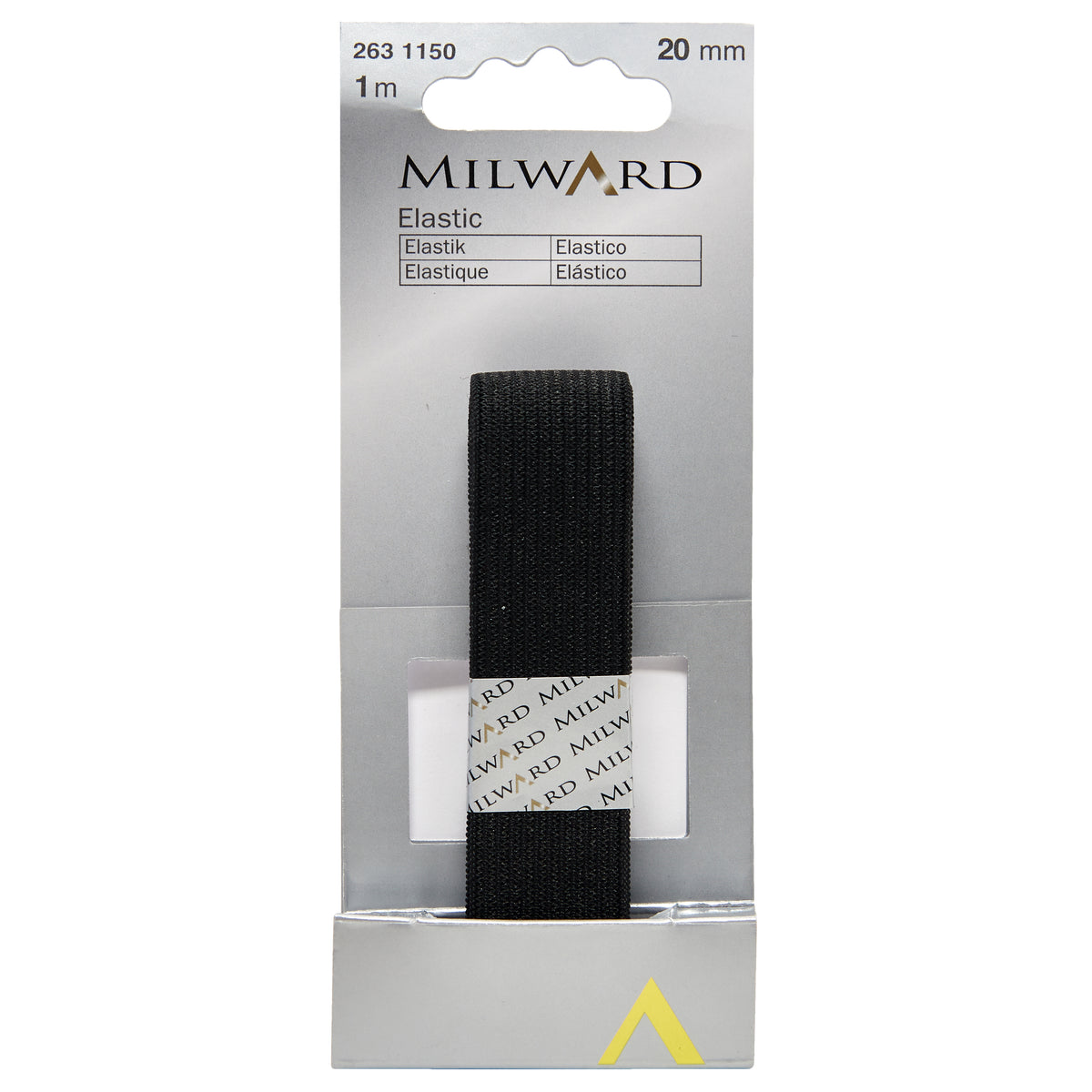 Black 20mm knitted elastic