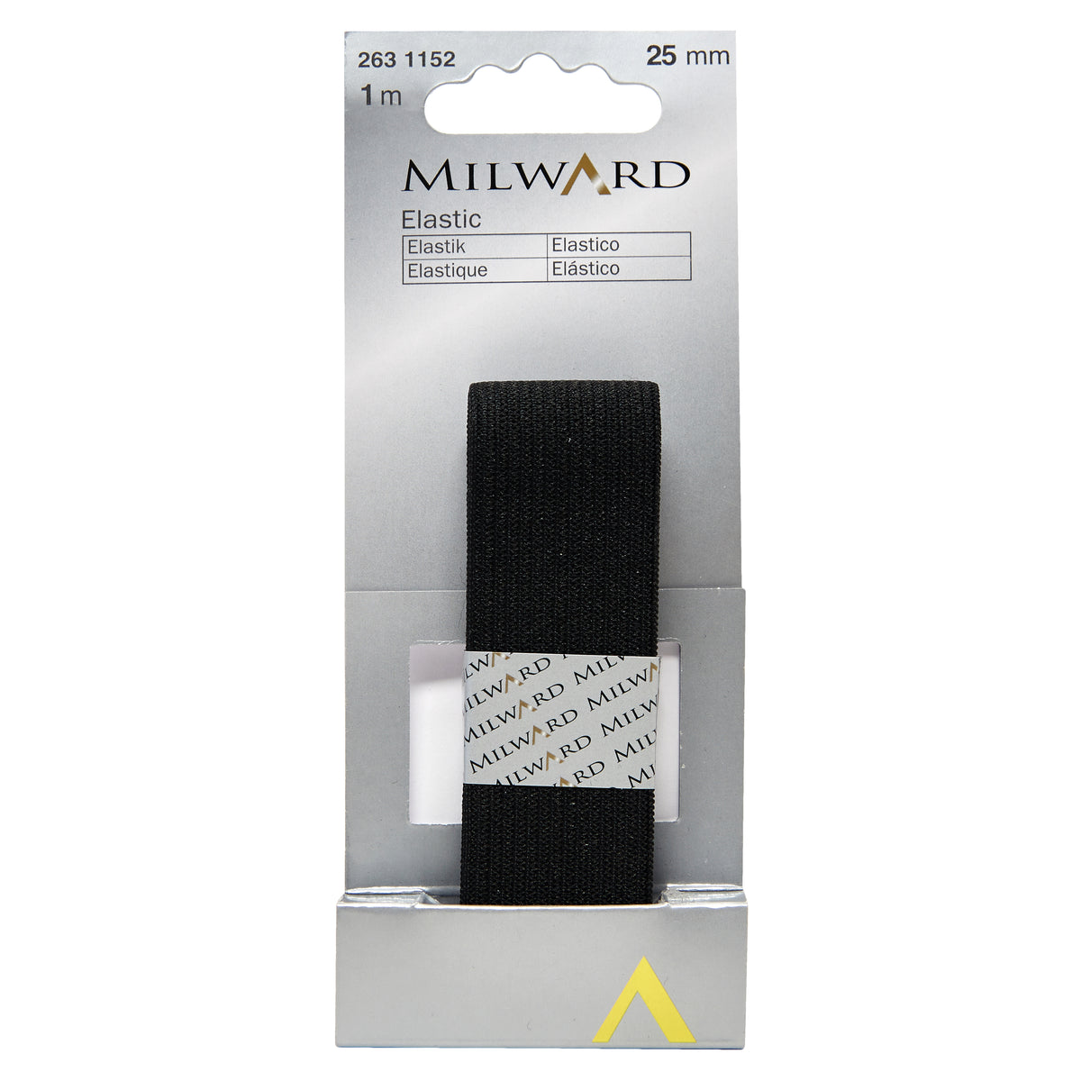 Black 25mm knitted elastic