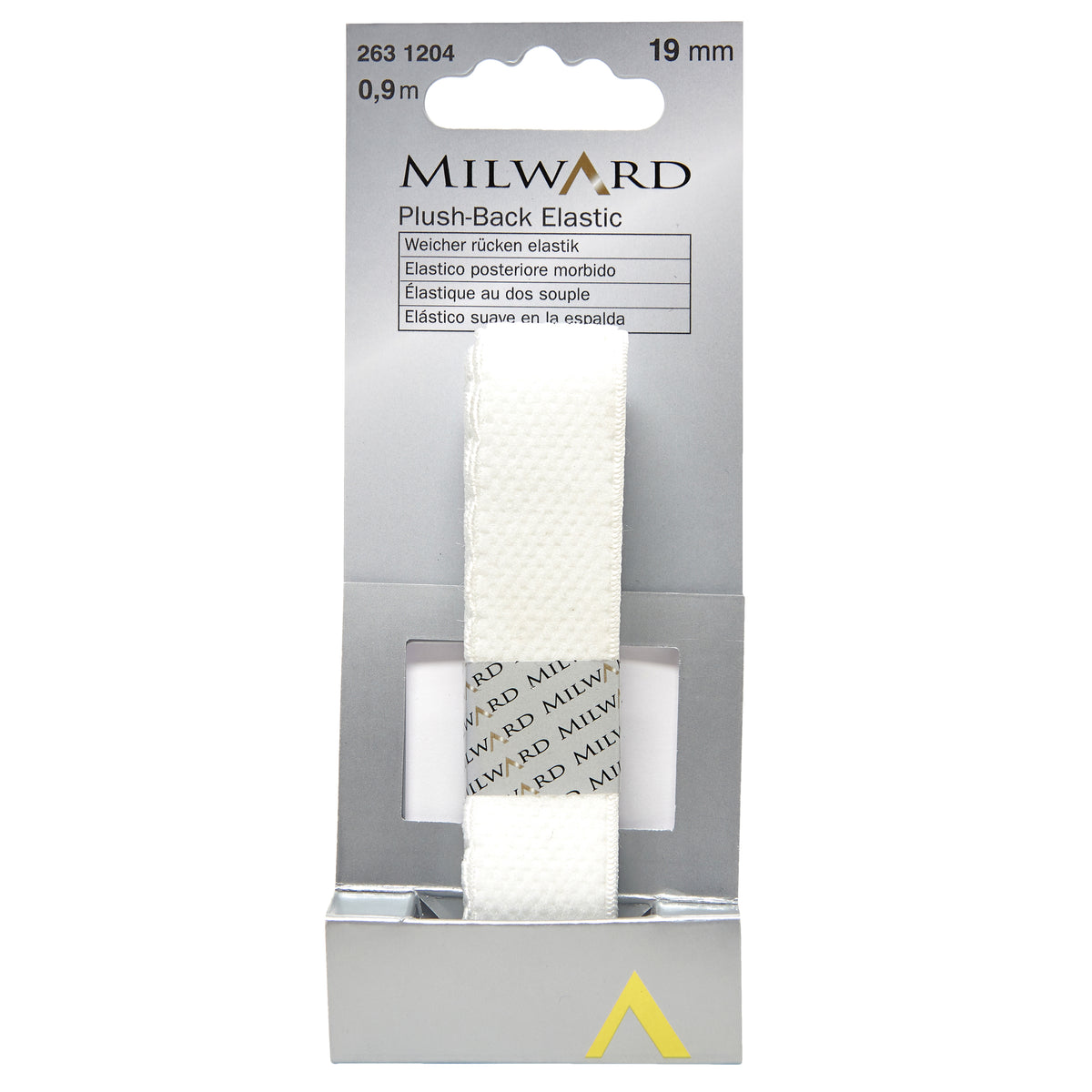 White 19mm plush-back elastic