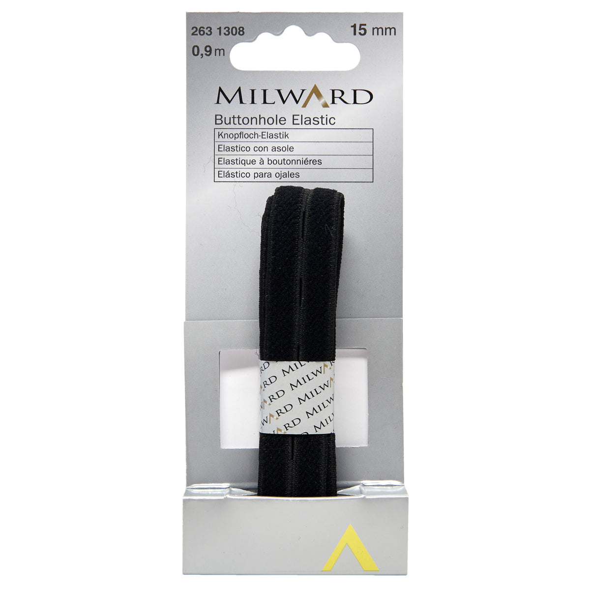 Black 15mm buttonhole elastic