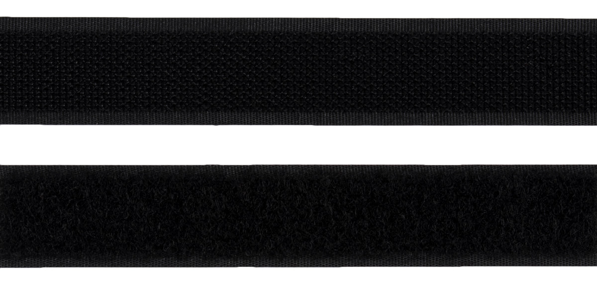 Black sew-on hook and loop tape