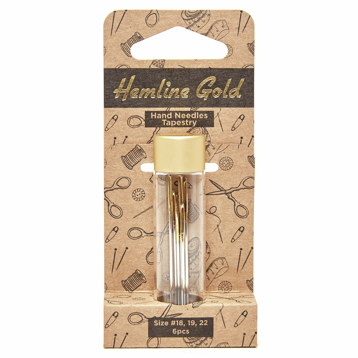 Premium Hand Sewing Needles x 6 - Sizes 18-22 *Hemline Gold Edition*