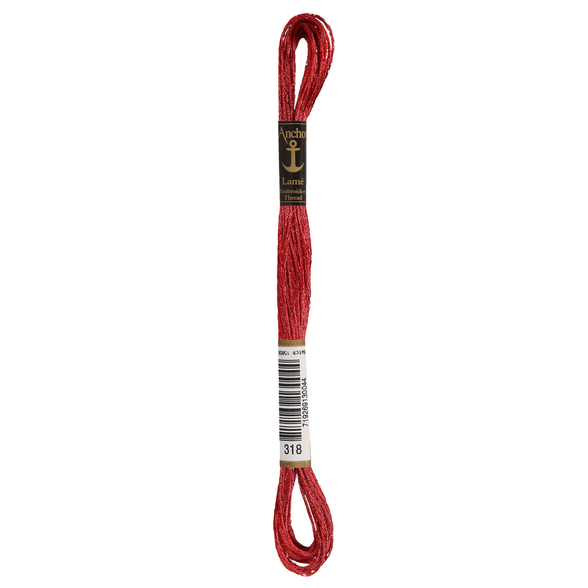 Skein of Anchor Lame red metallic thread
