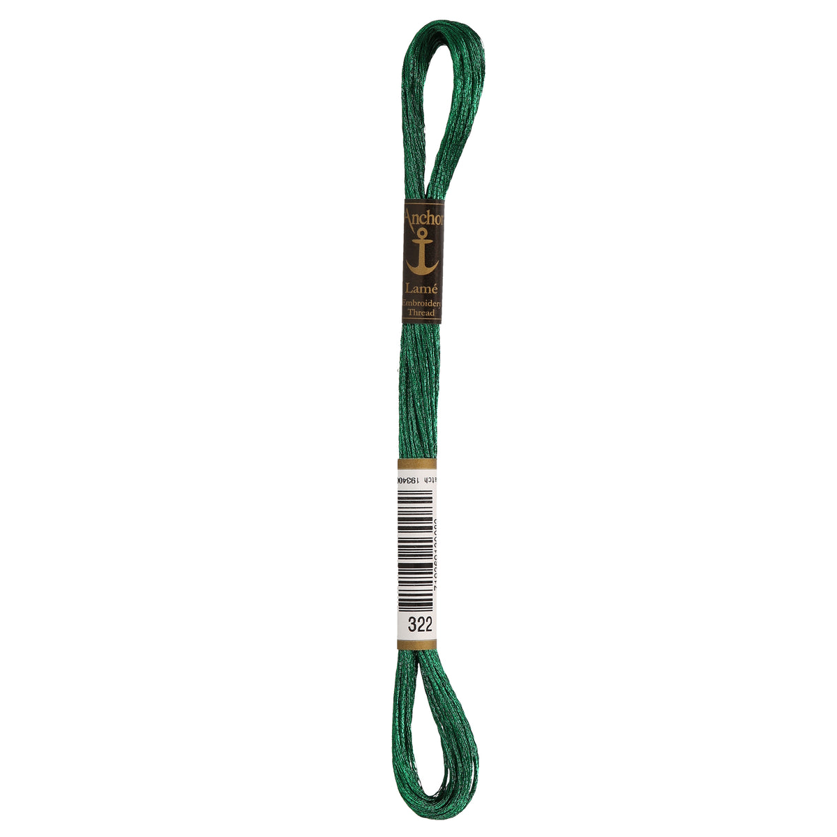 Skein of Anchor Lame green metallic thread