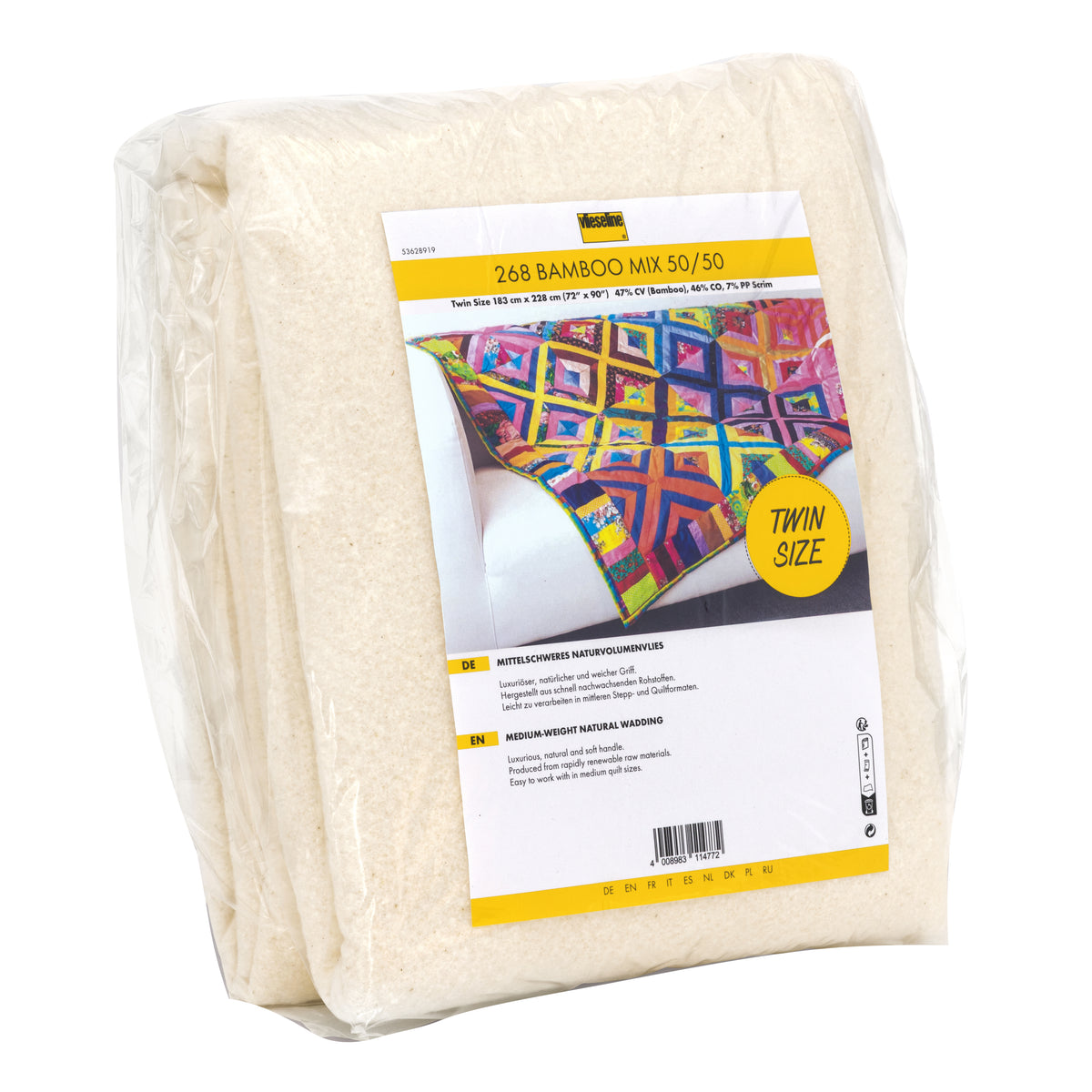 Pack of Vlieseline bamboo mix wadding, twin size