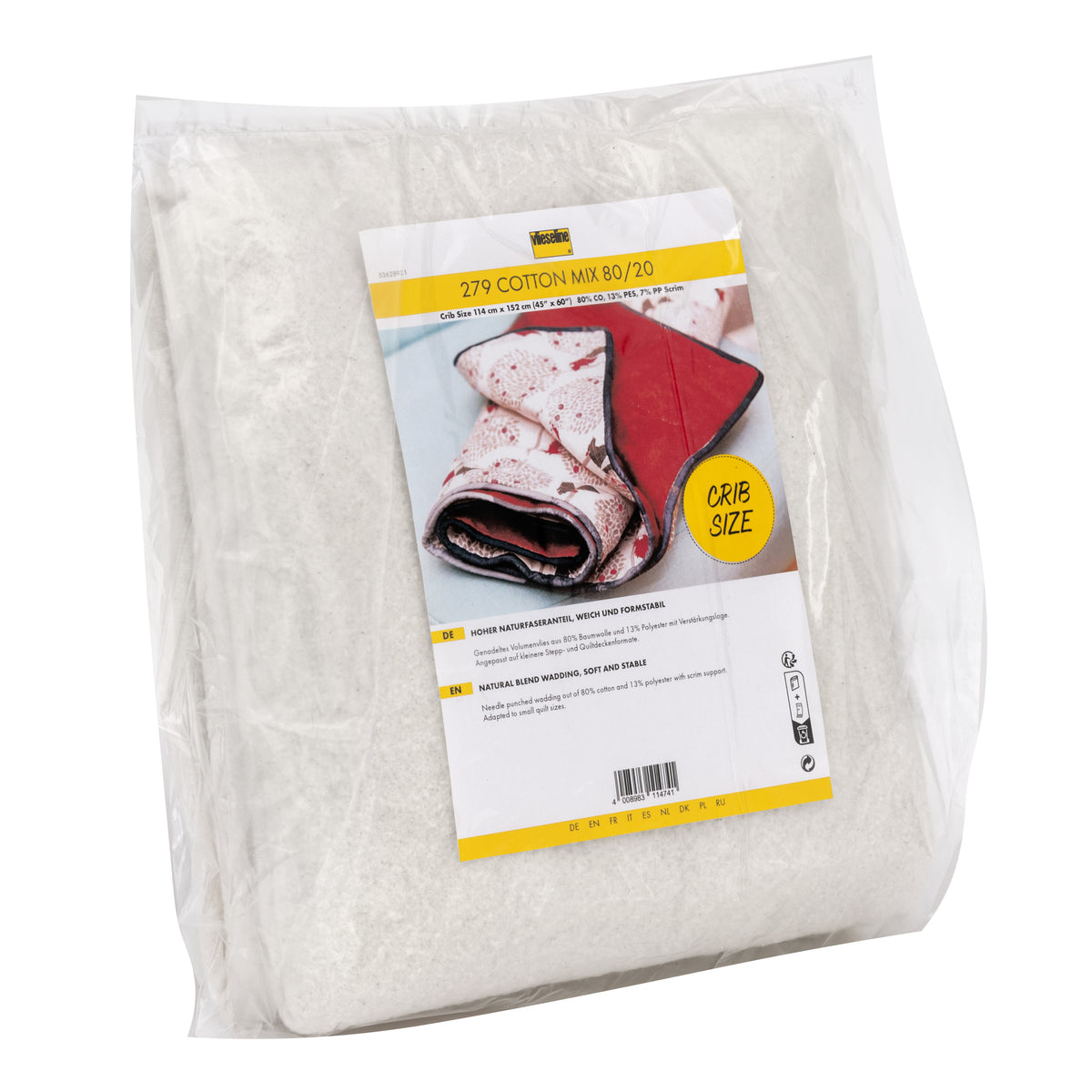 Pack of Vlieseline 80/20 cotton mix batting, crib size