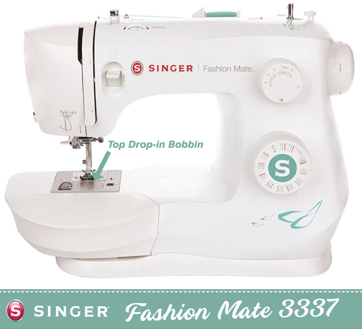 Singer Fashion Mate 3337 Sewing Machine - 1 step buttonhole, latest style drop in bobbin system, great all round machine