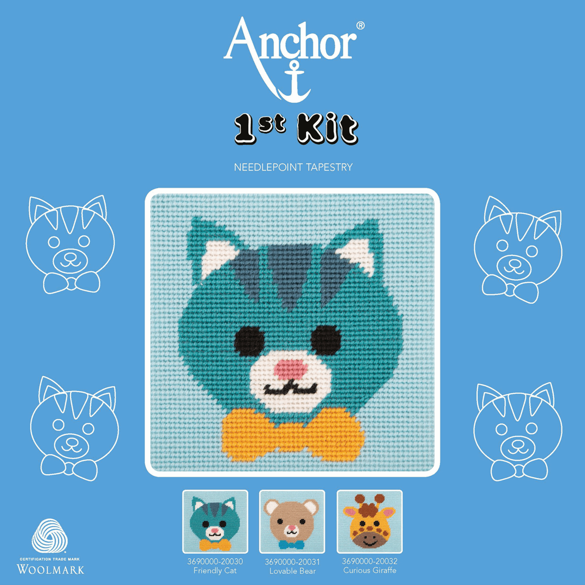 Anchor My 1st Tapestry Kit - Best Friends, Friendly Cat
