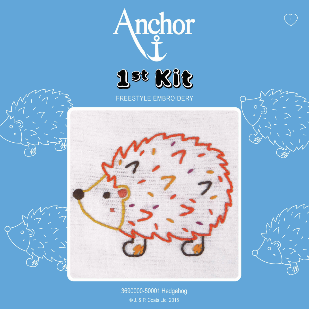 Anchor My 1st Embroidery Kit - Hedgehog