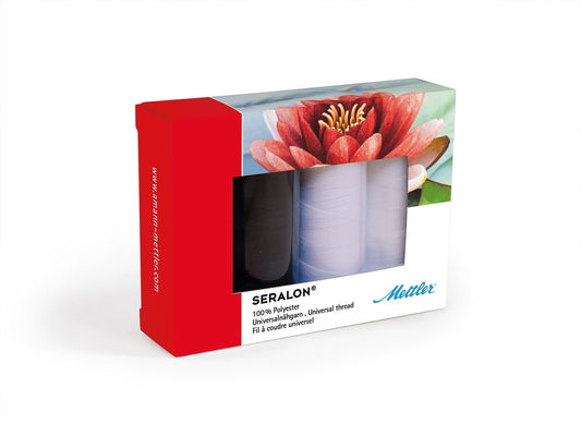 Mettler Seralon No. 100 200m Black and White Set 4 spools - thread set